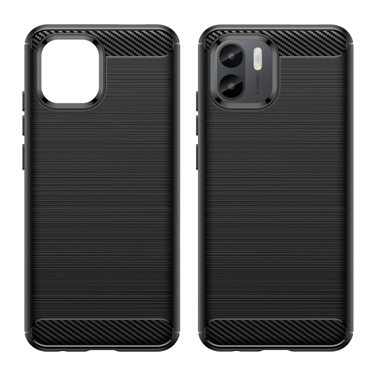 For Xiaomi Redmi A1 Brushed Texture Carbon Fiber TPU Phone Case(Black) by buy2fix