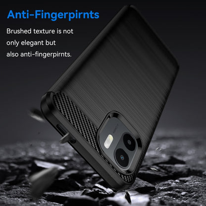 For Xiaomi Redmi A1 Brushed Texture Carbon Fiber TPU Phone Case(Black) by buy2fix