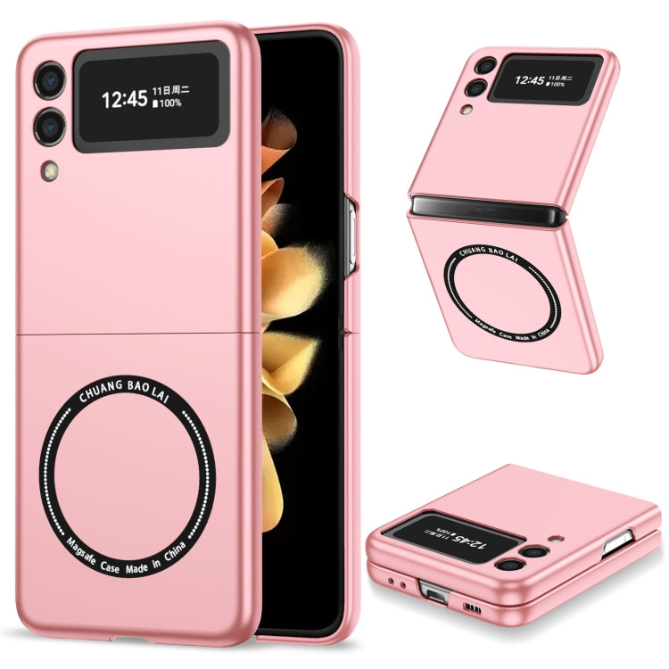 For Samsung Galaxy Z Flip3 5G Magsafe Magnetic Folding PC Phone Case(Pink) by buy2fix