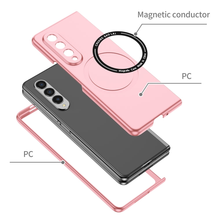 For Samsung Galaxy Z Fold3 5G Magsafe Magnetic Folding PC Phone Case(Pink) by buy2fix