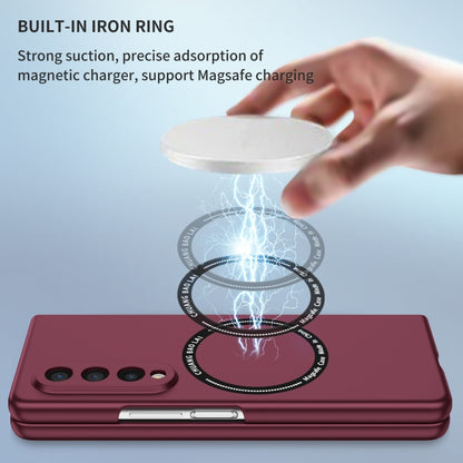 For Samsung Galaxy Z Fold3 5G Magsafe Magnetic Folding PC Phone Case(Wine Red) by buy2fix