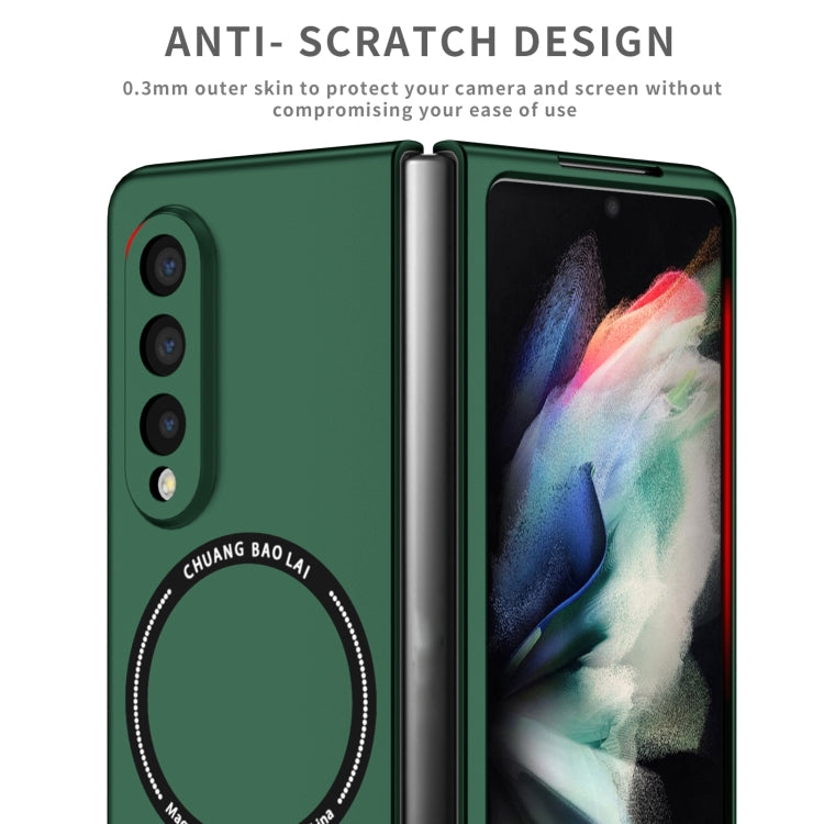 For Samsung Galaxy Z Fold3 5G Magsafe Magnetic Folding PC Phone Case(Green) by buy2fix