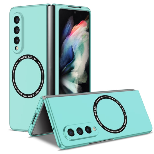 For Samsung Galaxy Z Fold3 5G Magsafe Magnetic Folding PC Phone Case(Light Blue)
