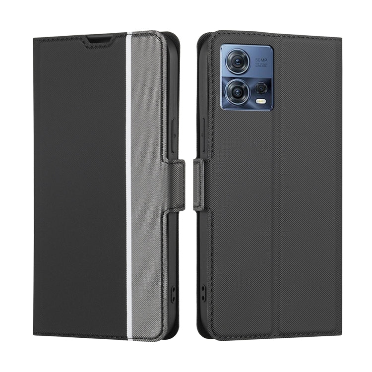 For Motorola Edge S30 Pro 5G / Edge 30 Fusion Twill Texture Side Buckle Leather Phone Case(Black) - Motorola Cases by buy2fix | Online Shopping UK | buy2fix