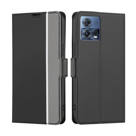 For Motorola Edge S30 Pro 5G / Edge 30 Fusion Twill Texture Side Buckle Leather Phone Case(Black) - Motorola Cases by buy2fix | Online Shopping UK | buy2fix