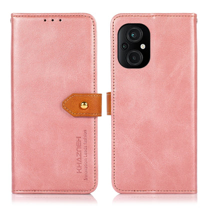 For Xiaomi Poco M4 5G/M5 5G KHAZNEH Dual-color Cowhide Texture Flip Leather Phone Case(Rose Gold) - Xiaomi Cases by buy2fix | Online Shopping UK | buy2fix