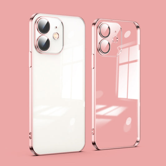For iPhone 11 Dustproof Glass Lens Protection Electroplating Phone Case(Rose Gold) - iPhone 11 Cases by buy2fix | Online Shopping UK | buy2fix