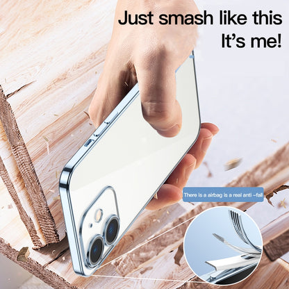 For iPhone 11 Dustproof Glass Lens Protection Electroplating Phone Case(Rose Gold) - iPhone 11 Cases by buy2fix | Online Shopping UK | buy2fix