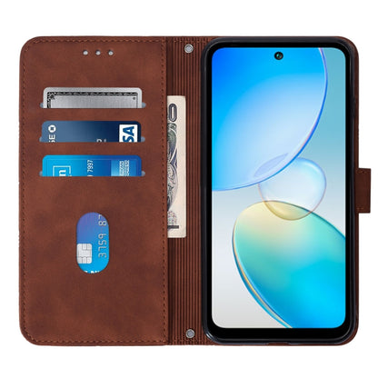 For Infinix Hot 12 X6817 Crossbody 3D Embossed Flip Leather Phone Case(Brown) - Infinix Cases by buy2fix | Online Shopping UK | buy2fix