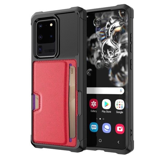 For Samsung Galaxy S20 Ultra ZM02 Card Slot Holder Phone Case(Red) by buy2fix