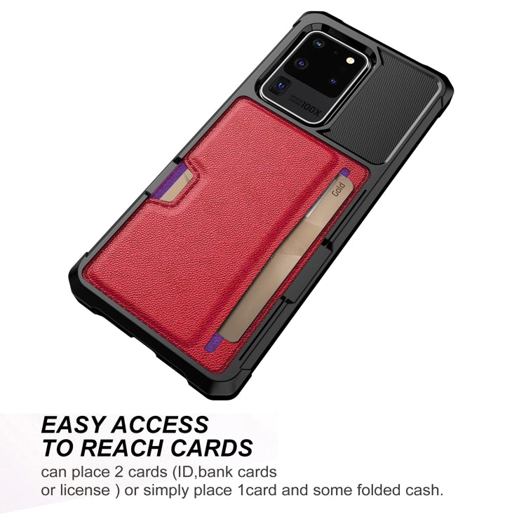 For Samsung Galaxy S20 Ultra ZM02 Card Slot Holder Phone Case(Red) by buy2fix