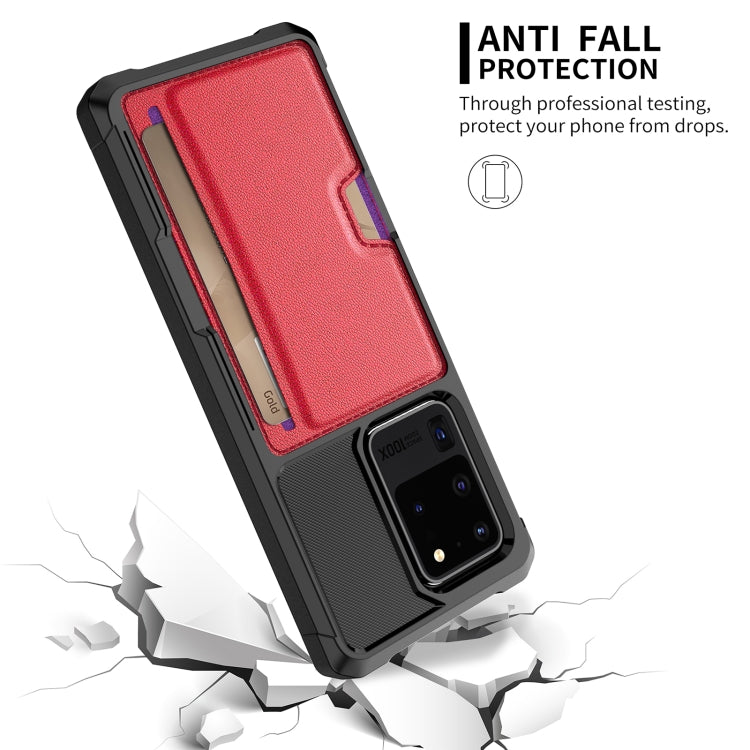 For Samsung Galaxy S20 Ultra ZM02 Card Slot Holder Phone Case(Red) by buy2fix