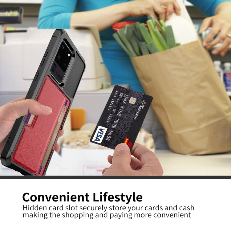 For Samsung Galaxy S20 Ultra ZM02 Card Slot Holder Phone Case(Red) by buy2fix