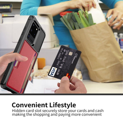 For Samsung Galaxy S20 Ultra ZM02 Card Slot Holder Phone Case(Red) by buy2fix