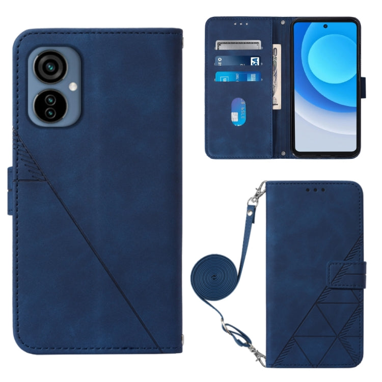 For Tecno Camon 19 Neo Crossbody 3D Embossed Flip Leather Phone Case(Blue) by buy2fix