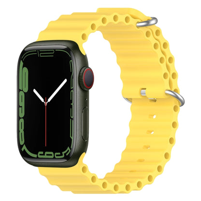 Ocean Silicone Watch Band for Apple Watch Series 9&8&7 41mm / SE 3&SE 2&6&SE&5&4 40mm / 3&2&1 38mm(Yellow) by buy2fix
