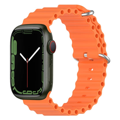 Ocean Silicone Watch Band for Apple Watch Series 8&7 41mm / SE 2&6&SE&5&4 40mm / 3&2&1 38mm (Orange) by buy2fix