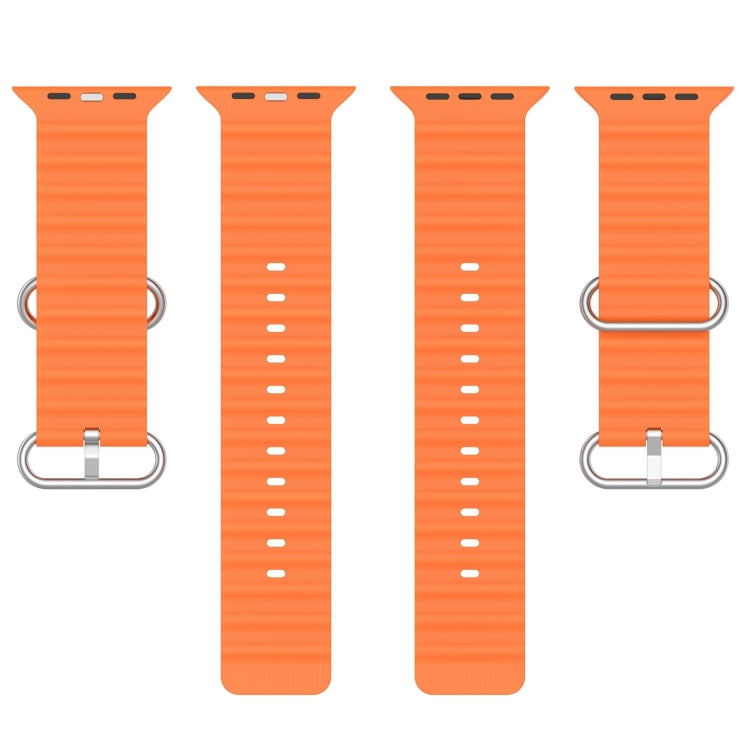 Ocean Silicone Watch Band for Apple Watch Series 8&7 41mm / SE 2&6&SE&5&4 40mm / 3&2&1 38mm (Orange) by buy2fix