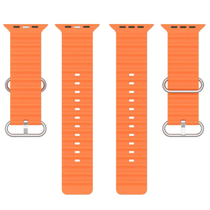 Ocean Silicone Watch Band for Apple Watch Series 8&7 41mm / SE 2&6&SE&5&4 40mm / 3&2&1 38mm (Orange) by buy2fix