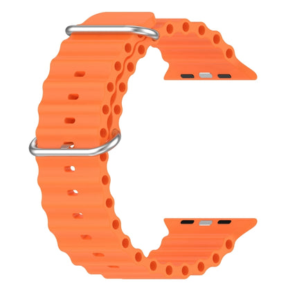 Ocean Silicone Watch Band for Apple Watch Series 8&7 41mm / SE 2&6&SE&5&4 40mm / 3&2&1 38mm (Orange) by buy2fix