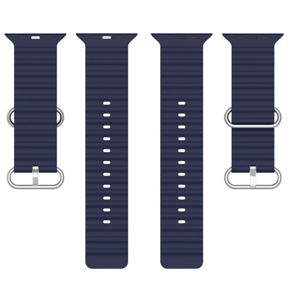 Ocean Silicone Watch Band for Apple Watch Series 8&7 41mm / SE 2&6&SE&5&4 40mm / 3&2&1 38mm (Midnight Blue) by buy2fix