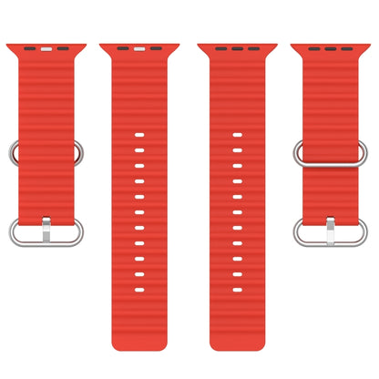 Ocean Silicone Watch Band for Apple Watch Series 8&7 41mm / SE 2&6&SE&5&4 40mm / 3&2&1 38mm (Red) by buy2fix