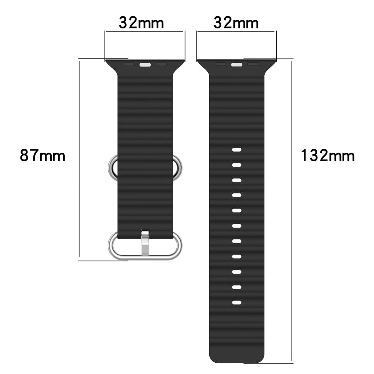Ocean Silicone Watch Band for Apple Watch Series 8&7 41mm / SE 2&6&SE&5&4 40mm / 3&2&1 38mm (Red) by buy2fix