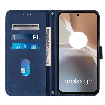 For Motorola Moto G32 Crossbody 3D Embossed Flip Leather Phone Case(Blue) - Motorola Cases by buy2fix | Online Shopping UK | buy2fix