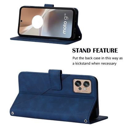 For Motorola Moto G32 Crossbody 3D Embossed Flip Leather Phone Case(Blue) - Motorola Cases by buy2fix | Online Shopping UK | buy2fix