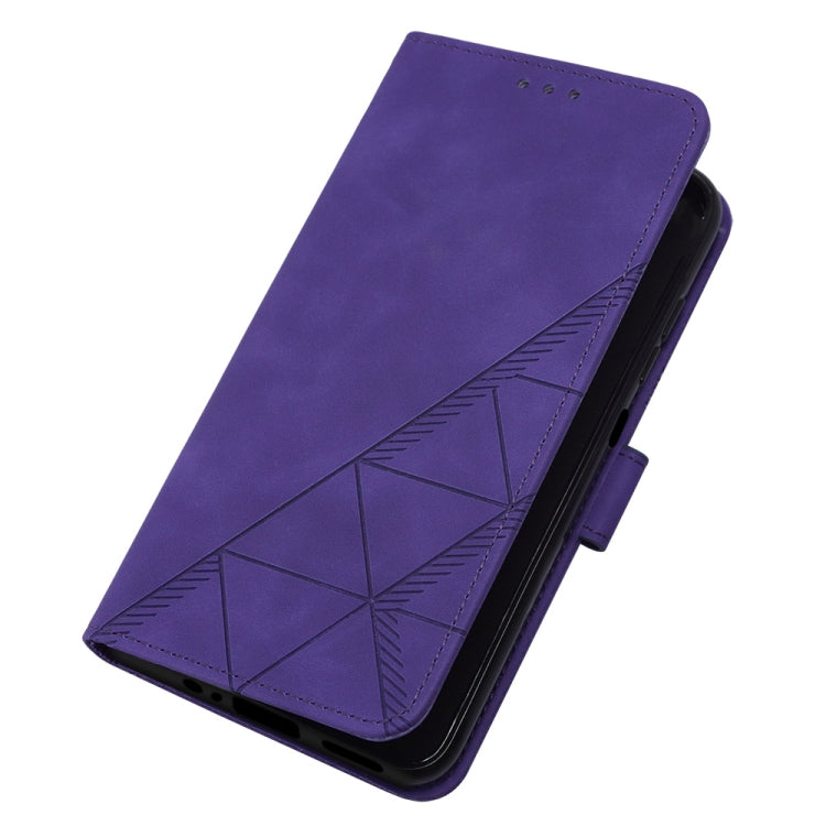 For Motorola Moto G32 Crossbody 3D Embossed Flip Leather Phone Case(Purple) by buy2fix