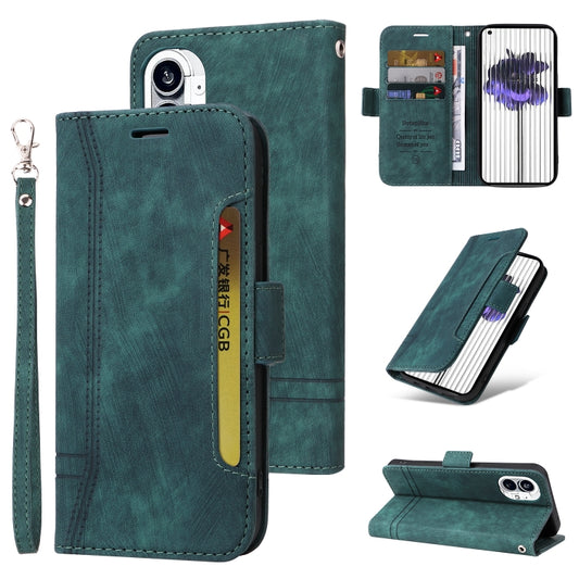 For Nothing Phone 1 BETOPNICE Dual-side Buckle Leather Phone Case(Green) - Nothing Cases by BETOPNICE | Online Shopping UK | buy2fix
