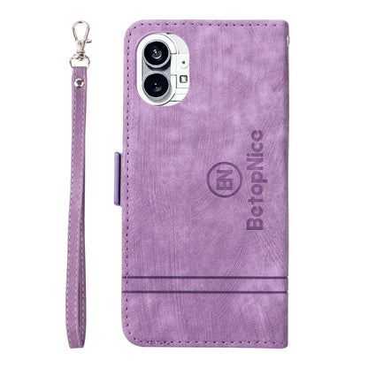 For Nothing Phone 1 BETOPNICE Dual-side Buckle Leather Phone Case(Purple) - Nothing Cases by BETOPNICE | Online Shopping UK | buy2fix
