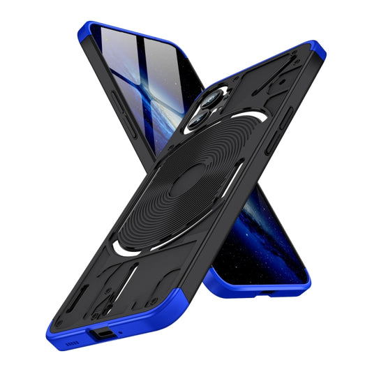 For Nothing Phone 1 GKK Three Stage Splicing Full Coverage PC Phone Case(Black Blue) - Nothing Cases by GKK | Online Shopping UK | buy2fix