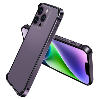 For iPhone 14 TPU + Aluminum Alloy Frame Phone Case(Purple) by buy2fix