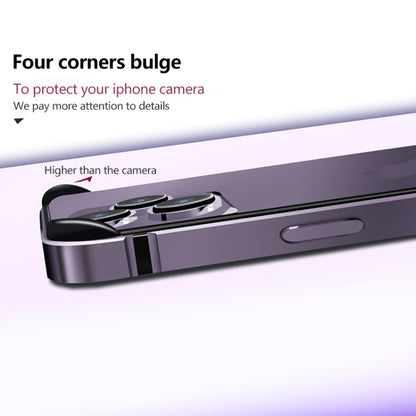 For iPhone 14 TPU + Aluminum Alloy Frame Phone Case(Purple) by buy2fix