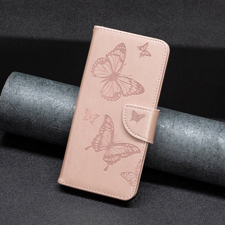 For Xiaomi Redmi A1/A1+ Two Butterflies Embossing Leather Phone Case(Rose Gold) - Xiaomi Cases by buy2fix | Online Shopping UK | buy2fix