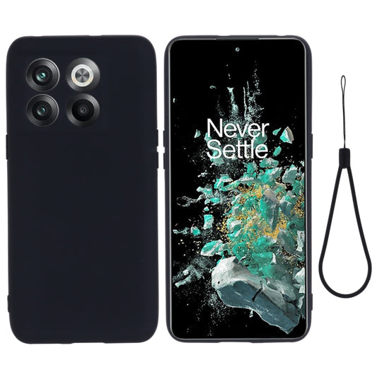 For OnePlus 10T 5G / ACE Pro Pure Color Liquid Silicone Shockproof Phone Case(Black) - OnePlus Cases by buy2fix | Online Shopping UK | buy2fix