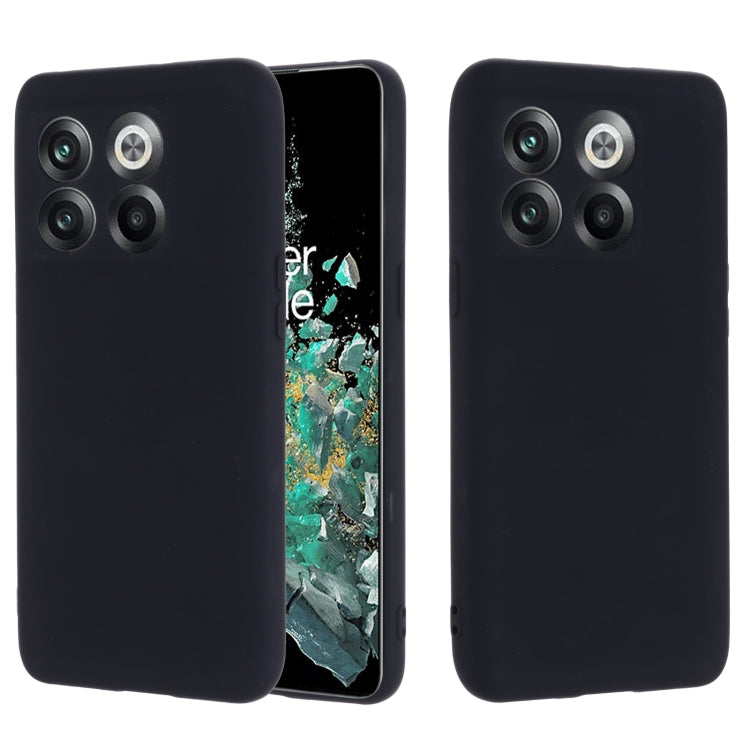 For OnePlus 10T 5G / ACE Pro Pure Color Liquid Silicone Shockproof Phone Case(Black) - OnePlus Cases by buy2fix | Online Shopping UK | buy2fix