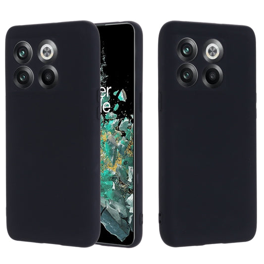 For OnePlus 10T 5G / ACE Pro Pure Color Liquid Silicone Shockproof Phone Case(Black) - OnePlus Cases by buy2fix | Online Shopping UK | buy2fix
