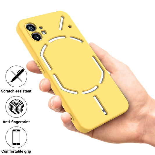 For Nothing Phone 1 Pure Color Liquid Silicone Shockproof Phone Case(Yellow) - Nothing Cases by buy2fix | Online Shopping UK | buy2fix