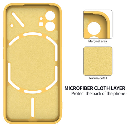 For Nothing Phone 1 Pure Color Liquid Silicone Shockproof Phone Case(Yellow) - Nothing Cases by buy2fix | Online Shopping UK | buy2fix