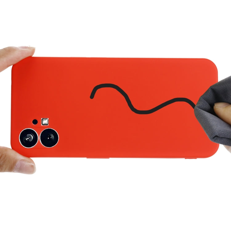 For Nothing Phone 1 Pure Color Liquid Silicone Shockproof Phone Case(Red) - Nothing Cases by buy2fix | Online Shopping UK | buy2fix