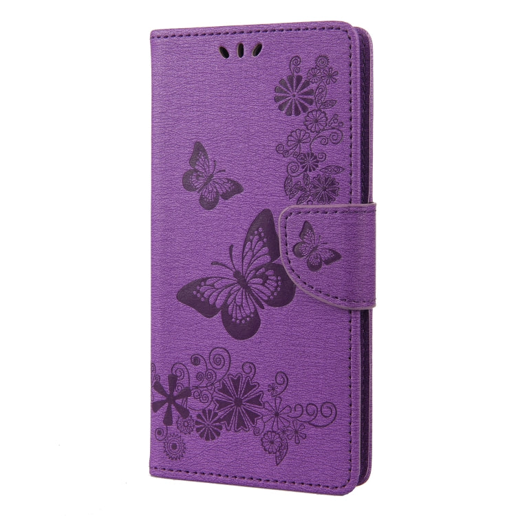 For Samsung Galaxy A04 Butterfly Embossed Horizontal Flip Leather Phone Case(Purple) by buy2fix
