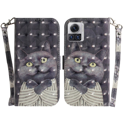 For Motorola Moto X30 Pro 5G / Edge 30 Ultra 5G 3D Colored Horizontal Flip Leather Phone Case(Hug Cat) - Motorola Cases by buy2fix | Online Shopping UK | buy2fix