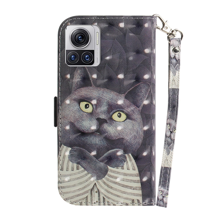 For Motorola Moto X30 Pro 5G / Edge 30 Ultra 5G 3D Colored Horizontal Flip Leather Phone Case(Hug Cat) - Motorola Cases by buy2fix | Online Shopping UK | buy2fix