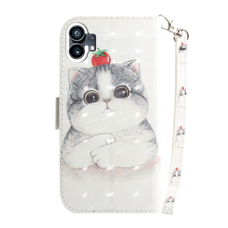 For Nothing Phone 1 3D Colored Horizontal Flip Leather Phone Case(Cute Cat) - Nothing Cases by buy2fix | Online Shopping UK | buy2fix