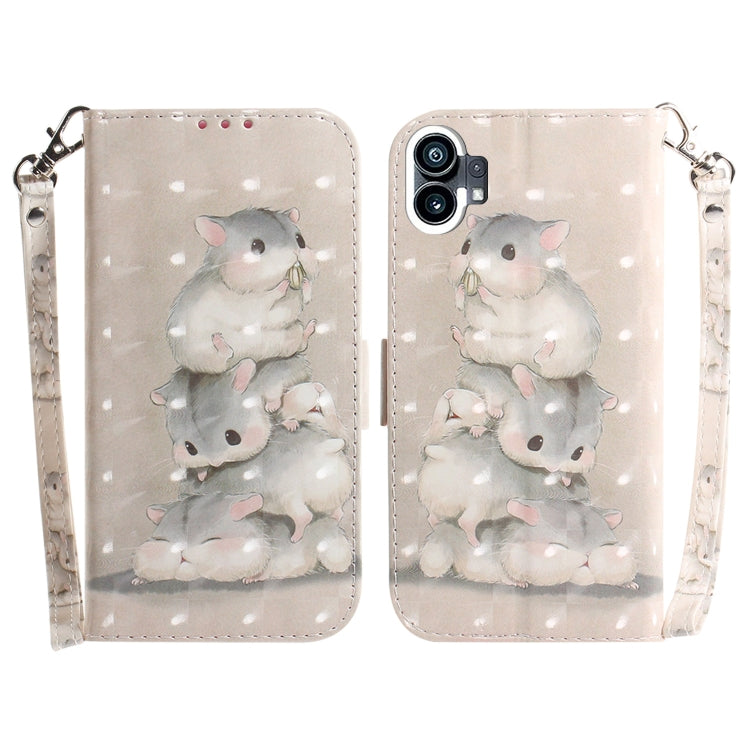 For Nothing Phone 1 3D Colored Horizontal Flip Leather Phone Case(Squirrels) - Nothing Cases by buy2fix | Online Shopping UK | buy2fix