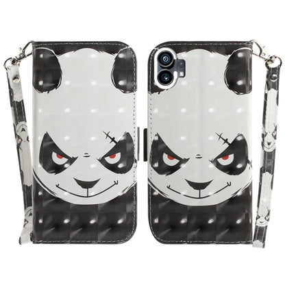 For Nothing Phone 1 3D Colored Horizontal Flip Leather Phone Case(Angry Bear) - Nothing Cases by buy2fix | Online Shopping UK | buy2fix