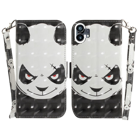 For Nothing Phone 1 3D Colored Horizontal Flip Leather Phone Case(Angry Bear)