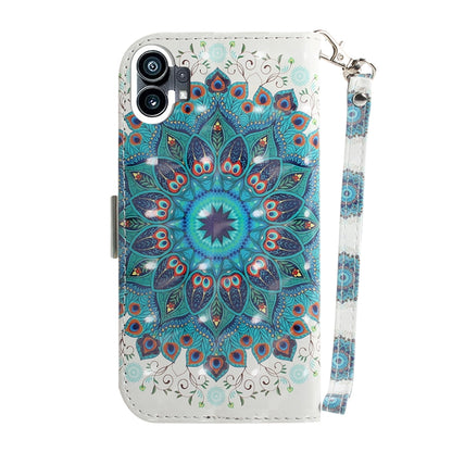 For Nothing Phone 1 3D Colored Horizontal Flip Leather Phone Case(Peacock Wreath) - Nothing Cases by buy2fix | Online Shopping UK | buy2fix